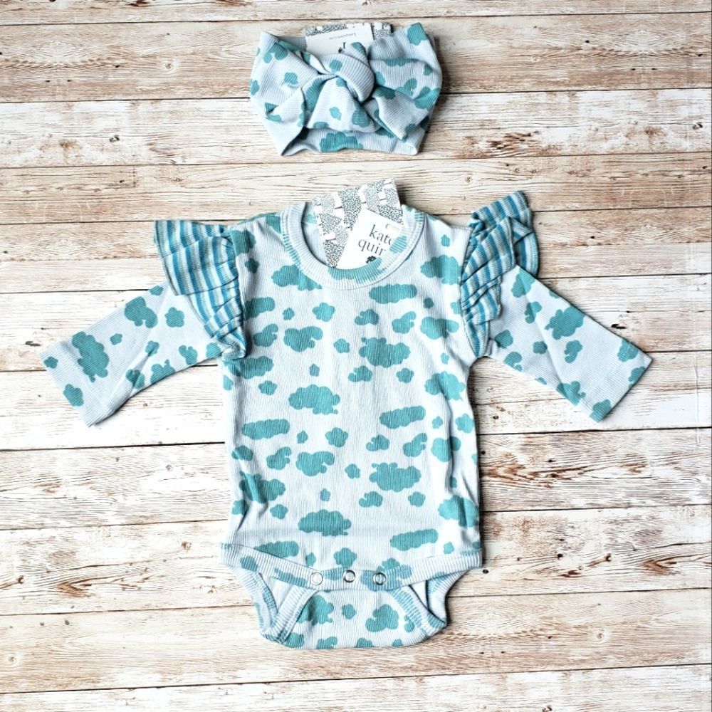 Kate Quinn Flutter Sleeve Bodysuit & Headband